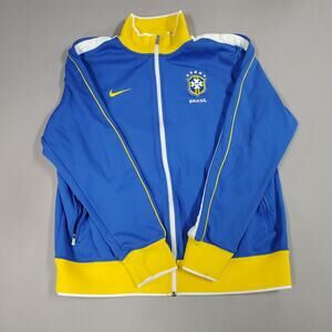 Nike Brazil CBF full-zip track jacket Mens Size XL blue and yellow.